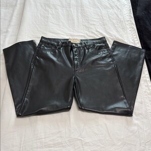 Altar’d State Black Vegan Leather Straight Leg Pants